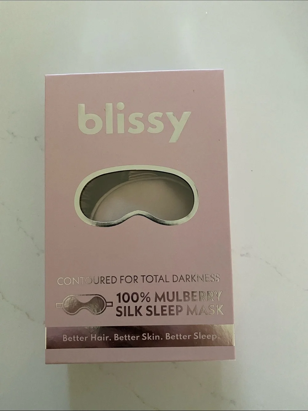 Blissy 100% Mulberry Silk Sleep Mask and Pouch in Light Pink